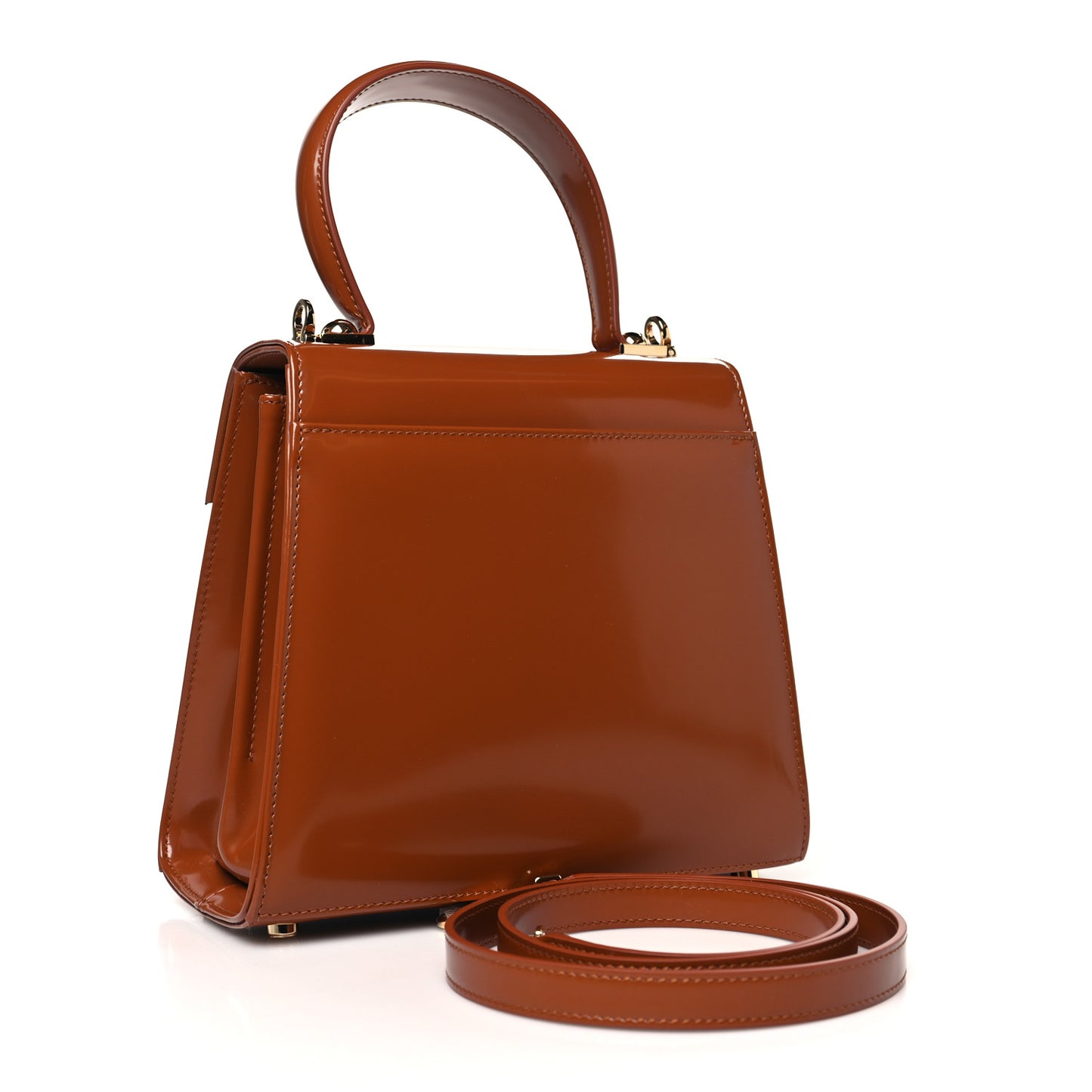 Brushed Off Calfskin Small Iconic Top Handle Cuoio