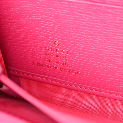 Gucci X KEN SCOTT Shangai Calfskin Pomponica Print Horsebit 1955 Zip Around Wallet Multicolor Fuxia Pompon 6 of 9