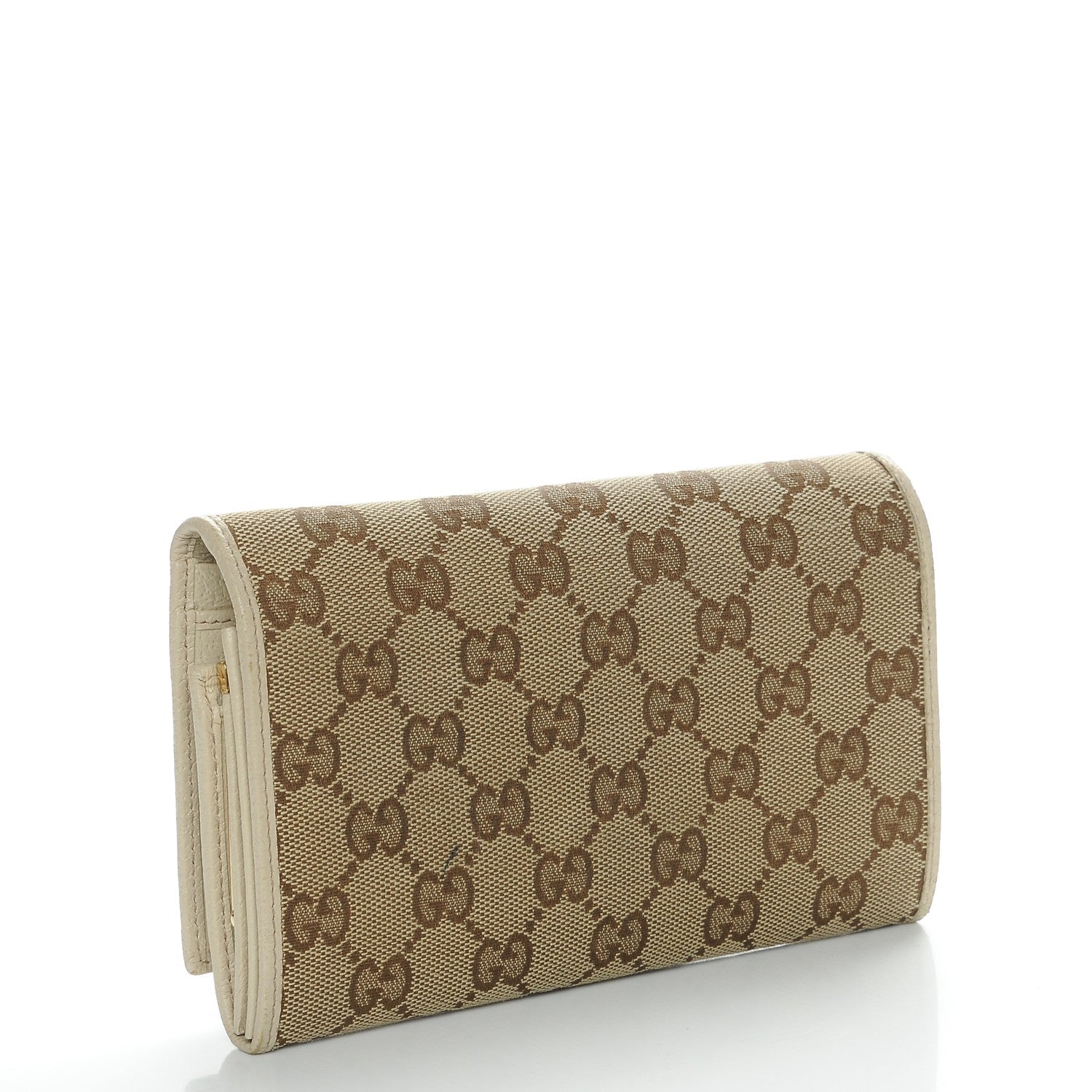 Gucci Monogram Metal Bar Continental Flap Wallet Off White 3 of 9