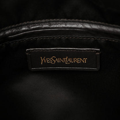 Saint Laurent Nubuck Crocodile Embossed Oversized Muse Brown 6 of 12