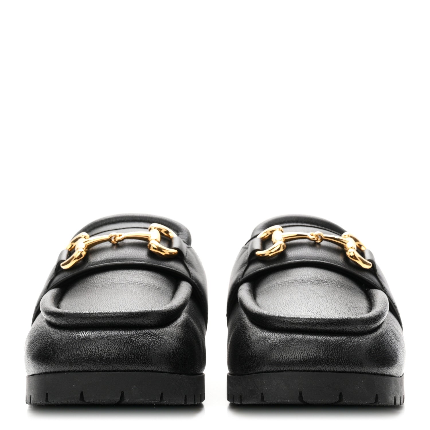 Gucci Goatskin Auroville Horsebit Mules 39.5 Black 3 of 10