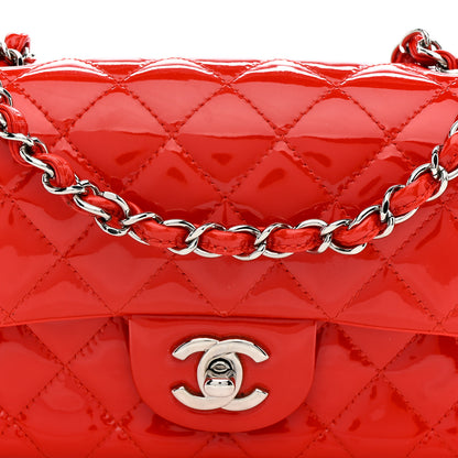 Chanel Patent Calfskin Quilted Mini Rectangular Flap Red 8 of 11