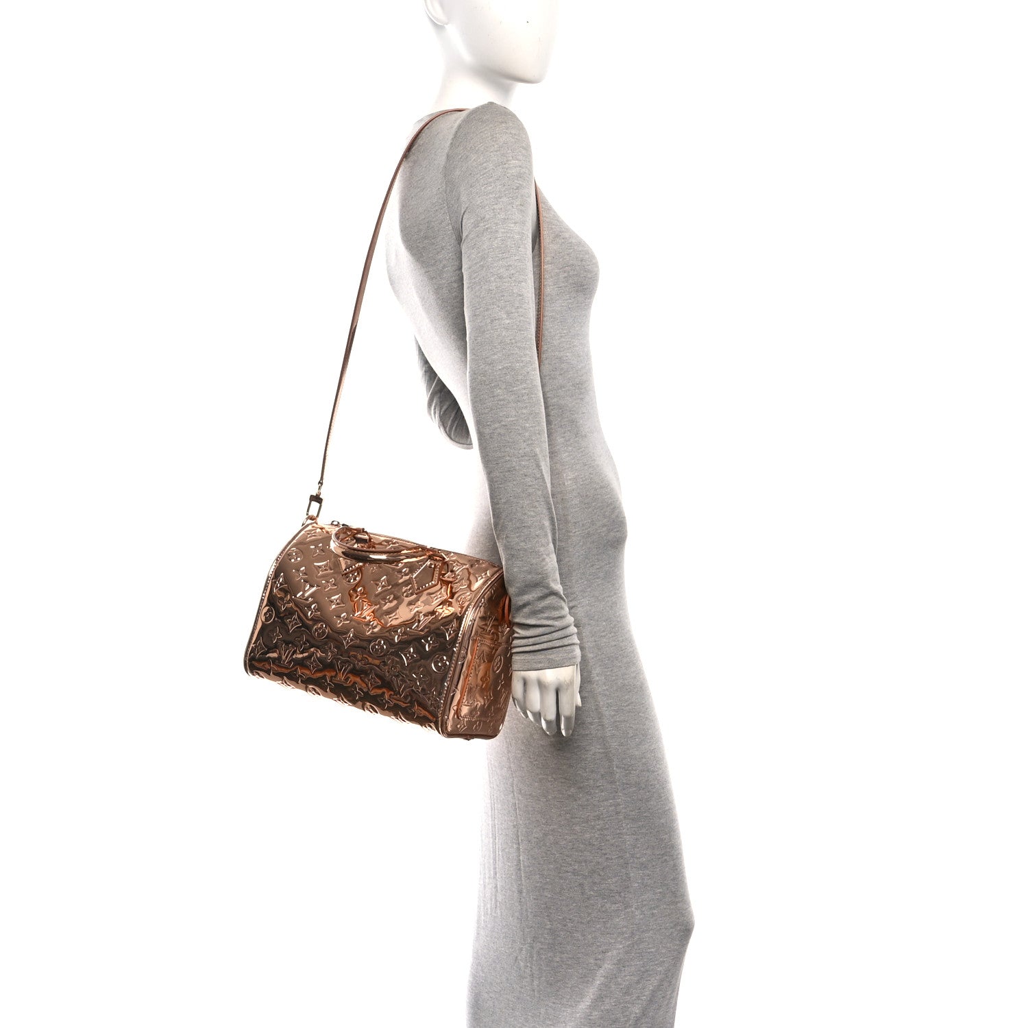 Louis Vuitton Monogram Miroir Speedy Bandouliere 25 Copper 2 of 9