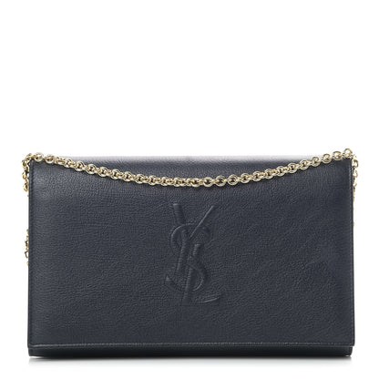 Saint Laurent Calfskin Monogram Belle de Jour Chain Clutch Navy 1 of 11