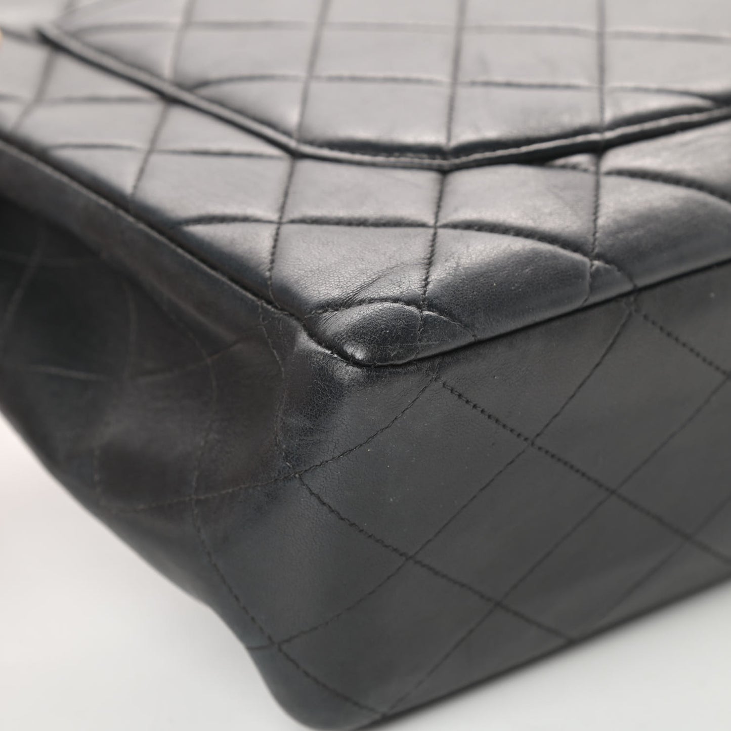 Lambskin Quilted XL Jumbo Single Flap Black