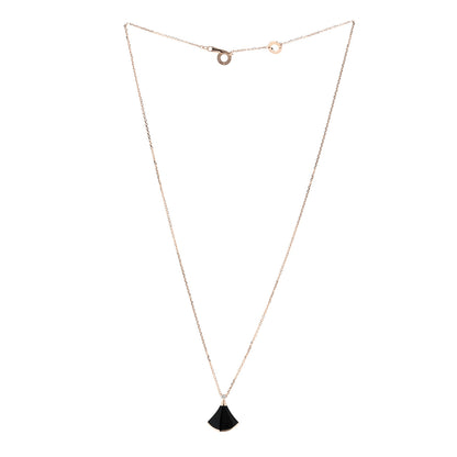 Bulgari 18K Rose Gold Diamond Black Onyx Divas' Dream Pendant Necklace 3 of 6