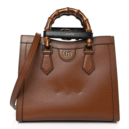 Gucci Textured Dollar Calfskin Web Small Diana Tote Bag Cuir Black 1 of 9