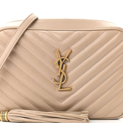 Saint Laurent Calfskin Matelasse Monogram Lou Camera Bag Dark Latte 8 of 10