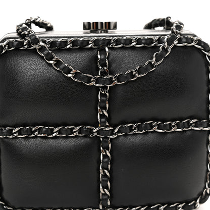 Chanel Lambskin Minaudiere Chain Clutch Black 8 of 11