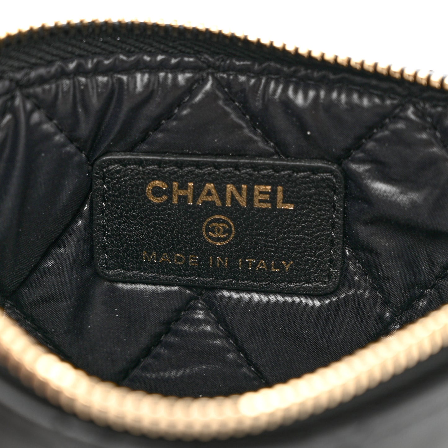 Lambskin Quilted Small Casino Cosmetic Case Black