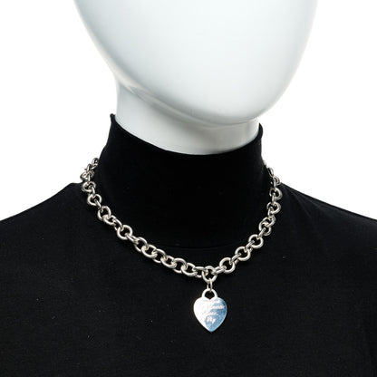 Tiffany Sterling Silver Heart Tag Pendant Necklace 2 of 6