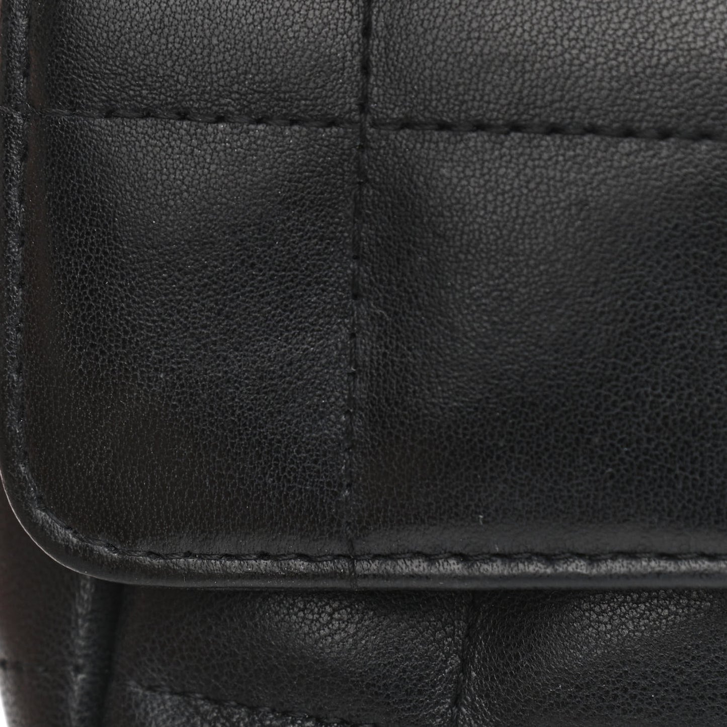 Lambskin Quilted Mini Chocolate Bar Camellia Flap Black