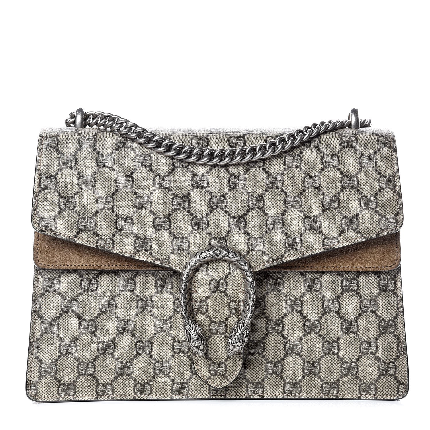 Gucci GG Supreme Monogram Medium Dionysus Shoulder Bag Taupe 1 of 9