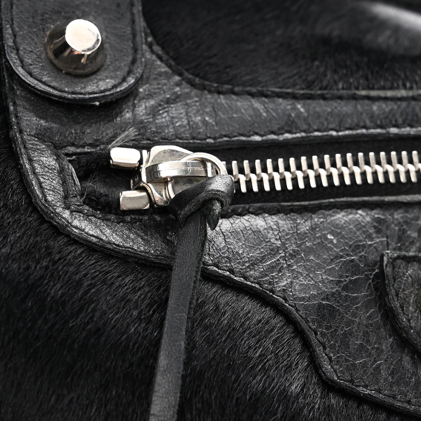 Pony Hair Silver Classic Hardware City Black