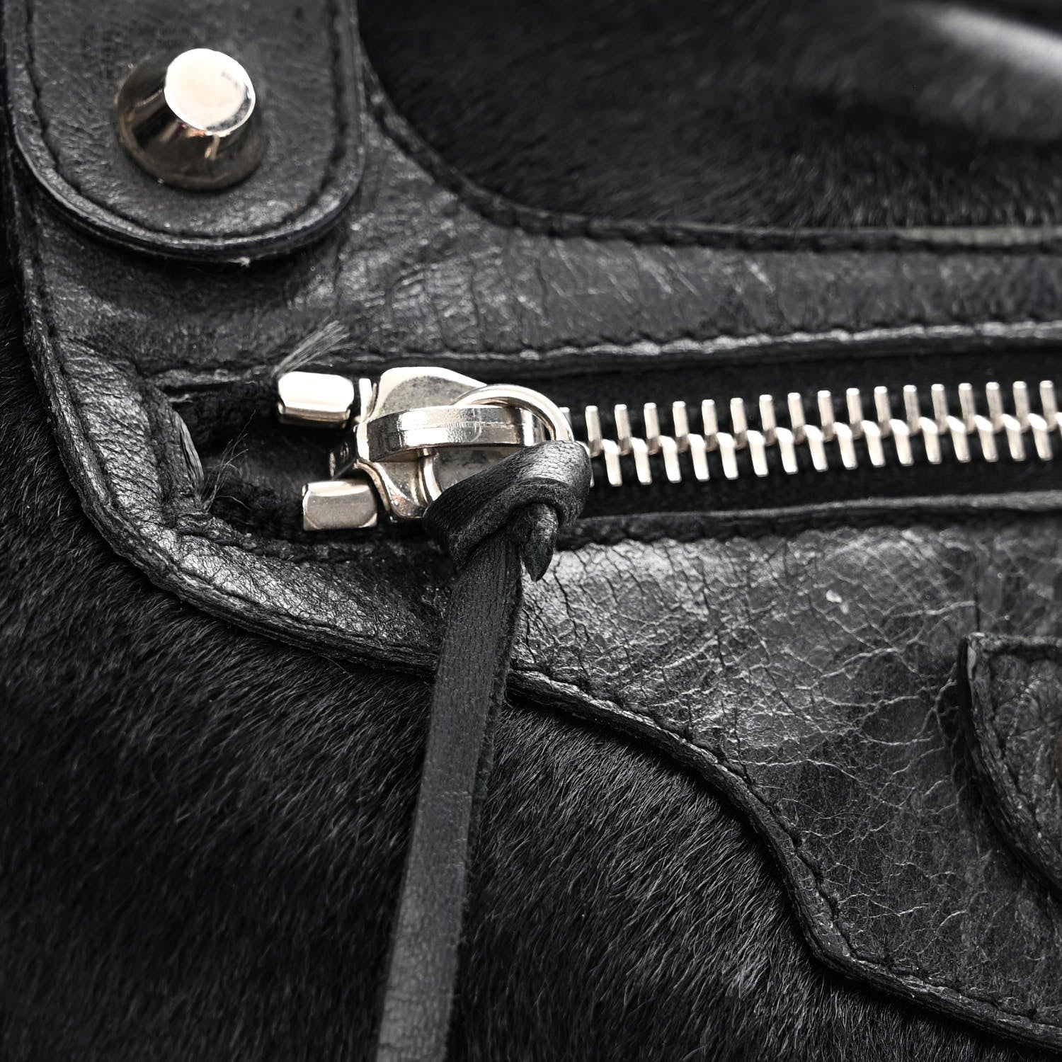 Balenciaga Pony Hair Silver Classic Hardware City Black 14 of 14