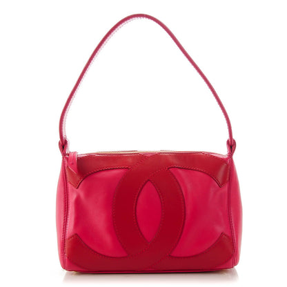 Chanel Lambskin Small CC Stitched Shoulder Bag Red Pink 1 of 7