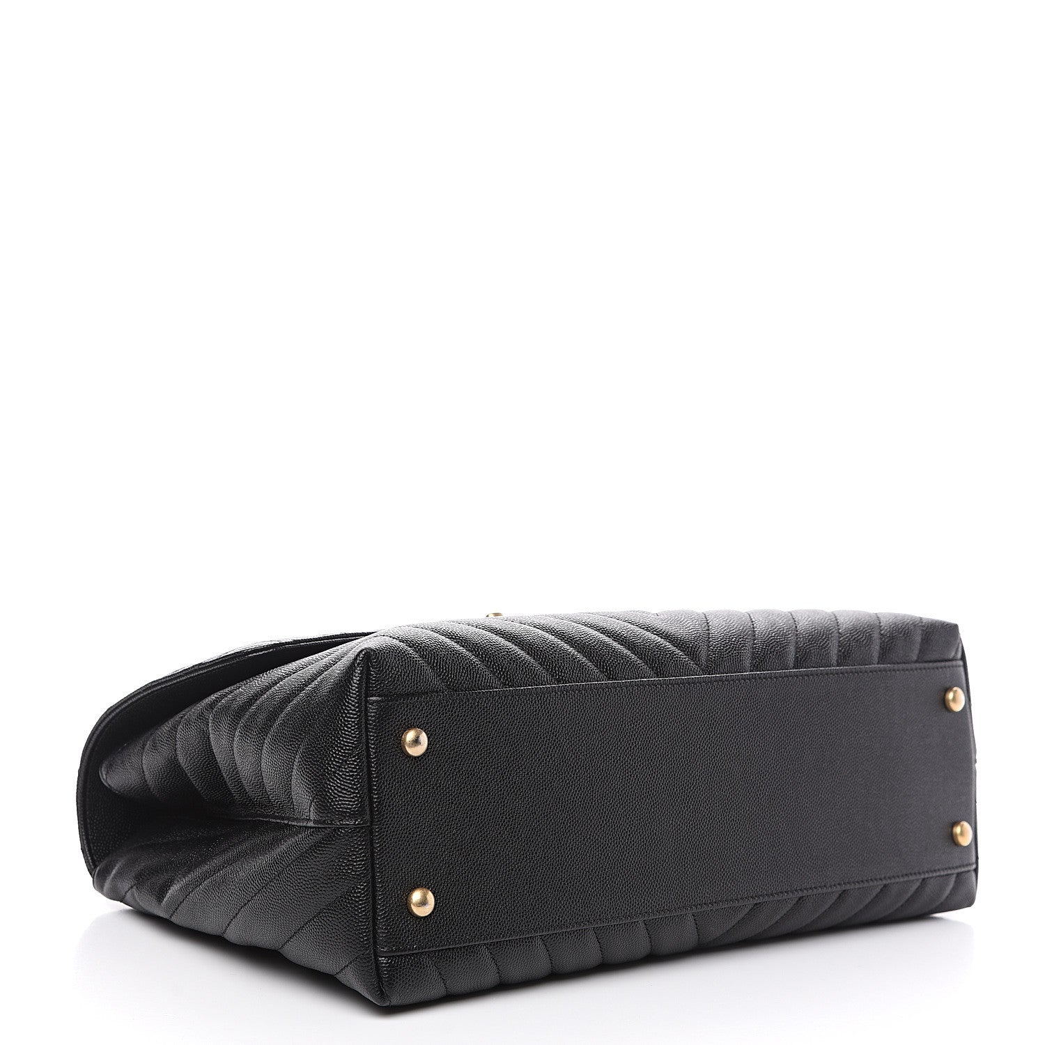 Chanel Caviar Chevron Quilted Medium Coco Handle Flap Black 3 of 9
