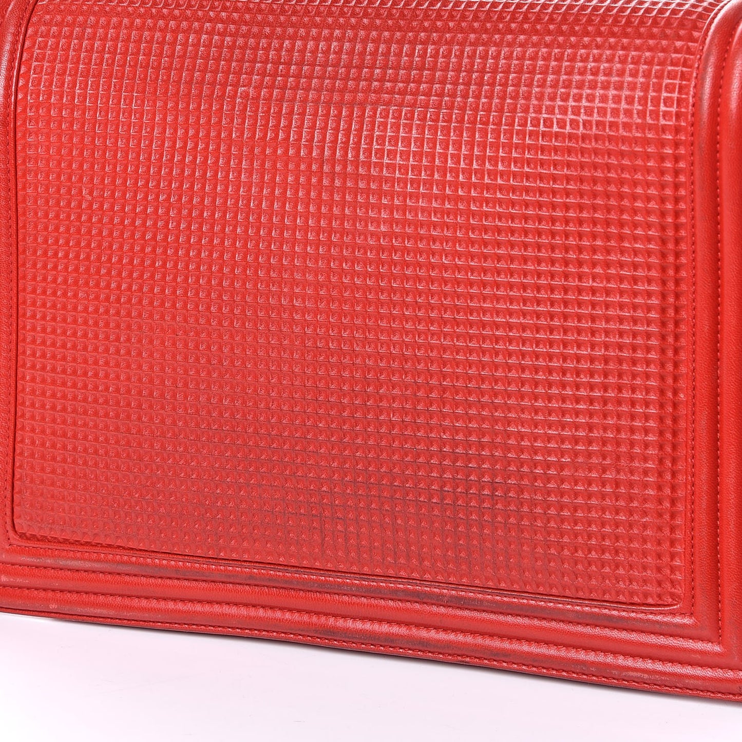 Lambskin Square Quilted Large Boy Cube Flap Red