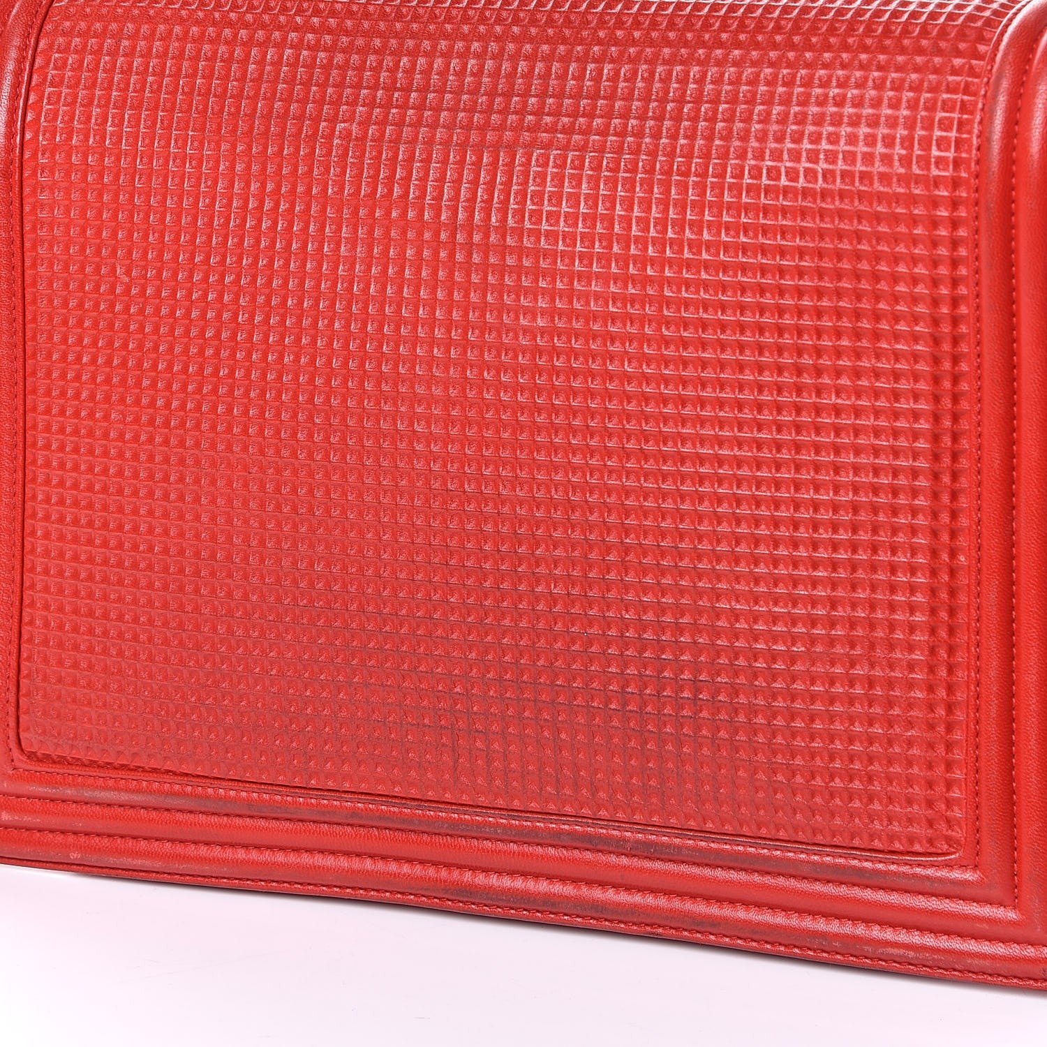 Chanel Lambskin Square Quilted Large Boy Cube Flap Red 11 of 22
