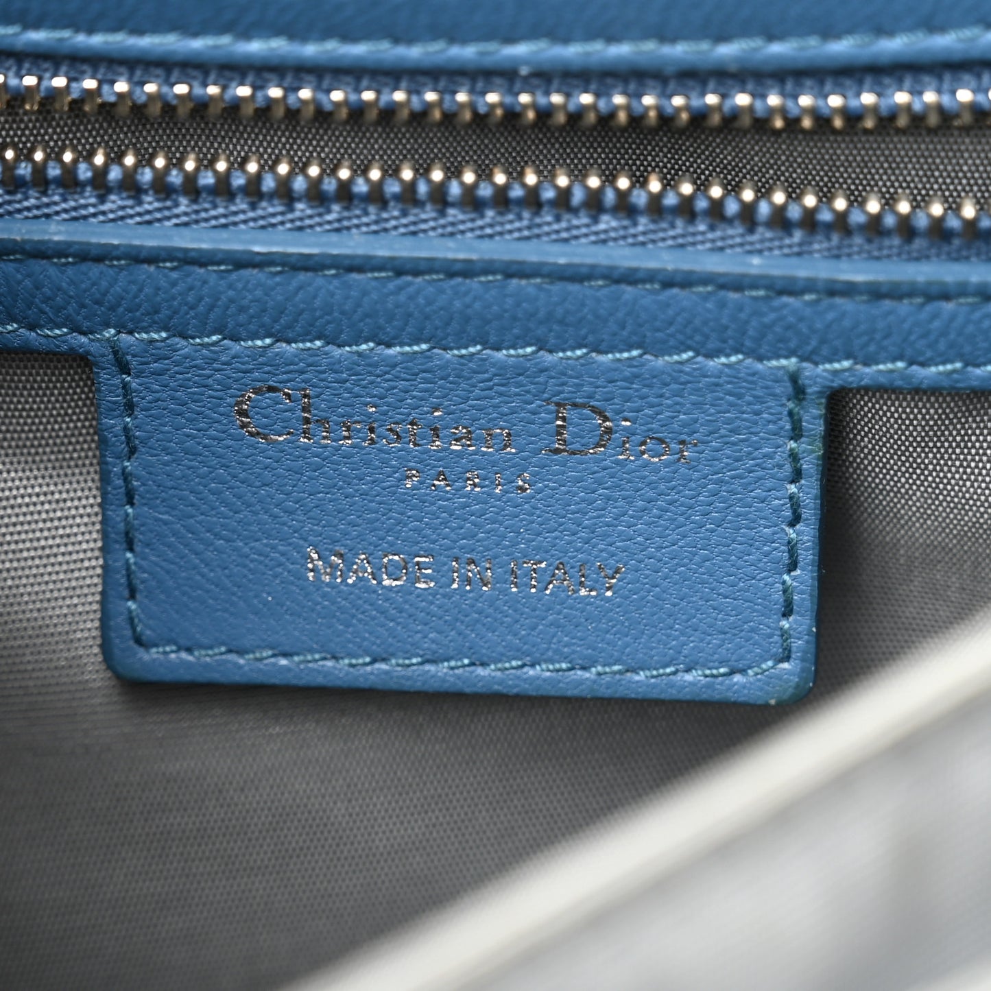 Lambskin Cannage Large Miss Dior Flap Blue