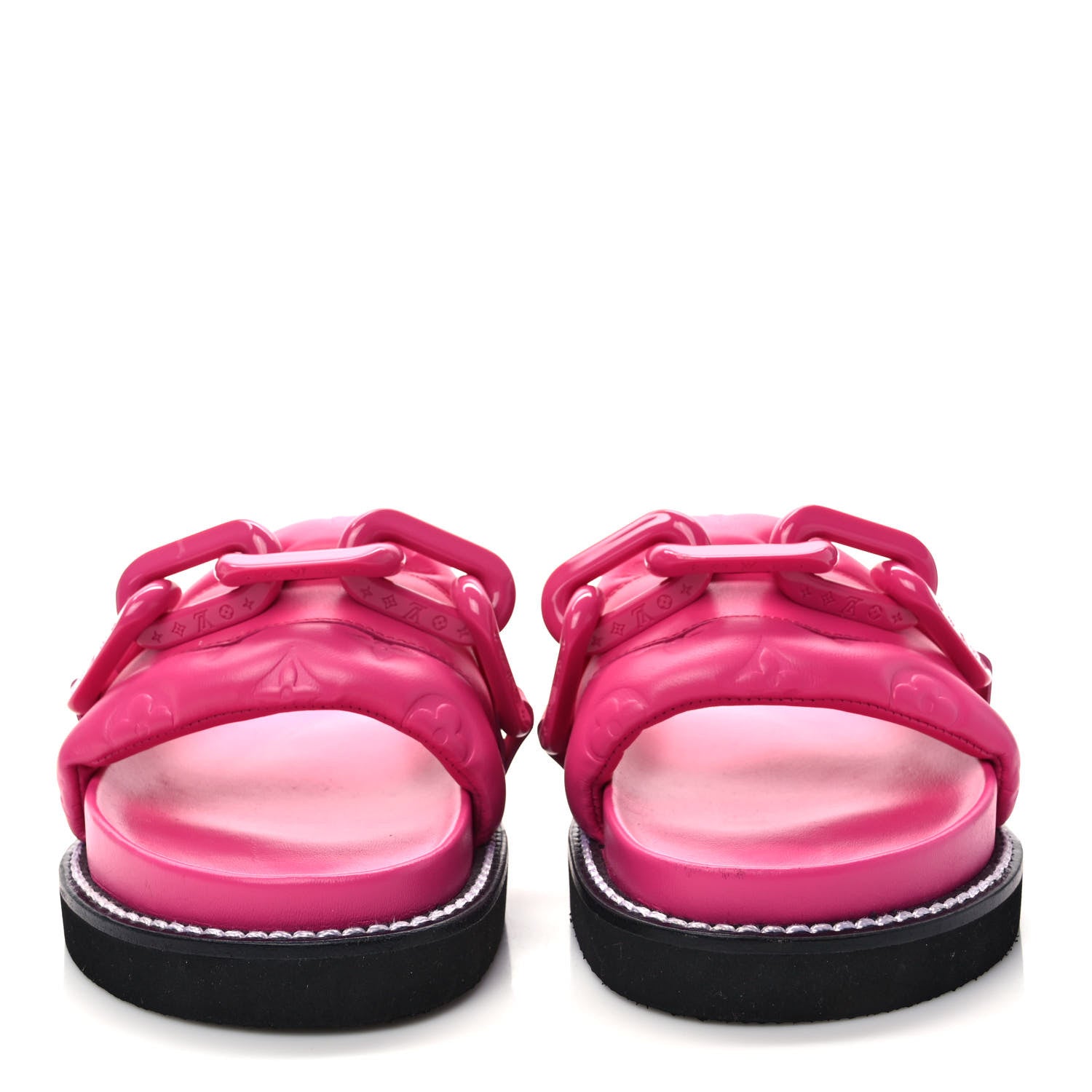 Louis Vuitton Calfskin Embossed Monogram Sunset Flat Comfort Mule 39 Rose Pop 2 of 9