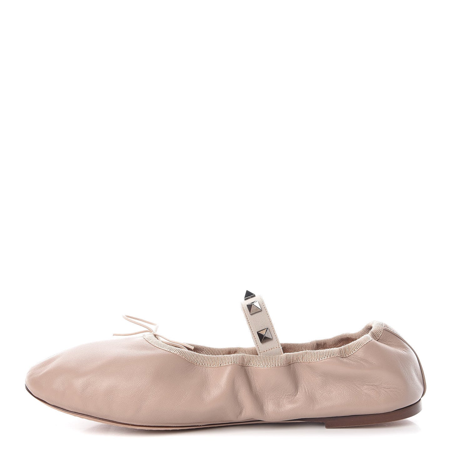 Nappa Rockstud Cross Strap Ballerina Flat 39.5 Poudre Beige