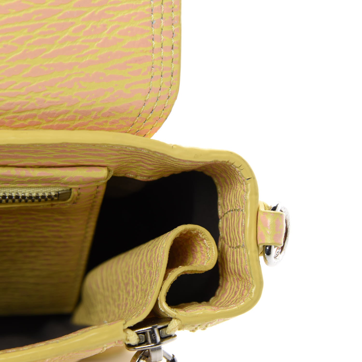 3.1 Phillip Lim Shark Embossed Textured Calfskin Mini Pashli Satchel Mimosa Petal 14 of 20