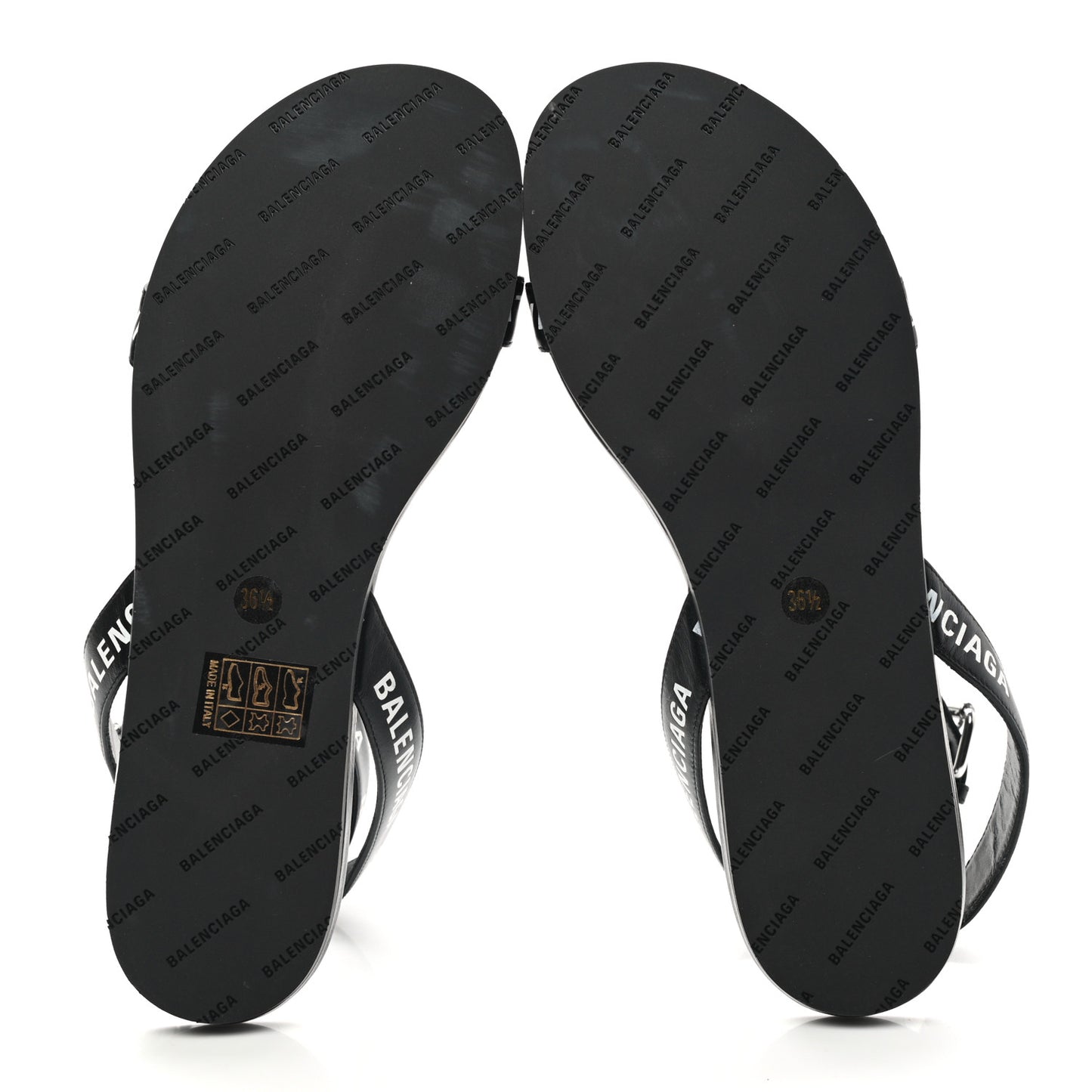Calfskin Allover Logo Flat Sandals 36.5 Black White
