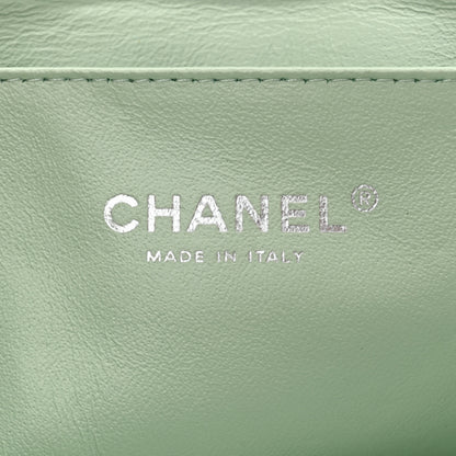 Chanel Patent Quilted Clutch With Chain Flap Light Green 6 of 11