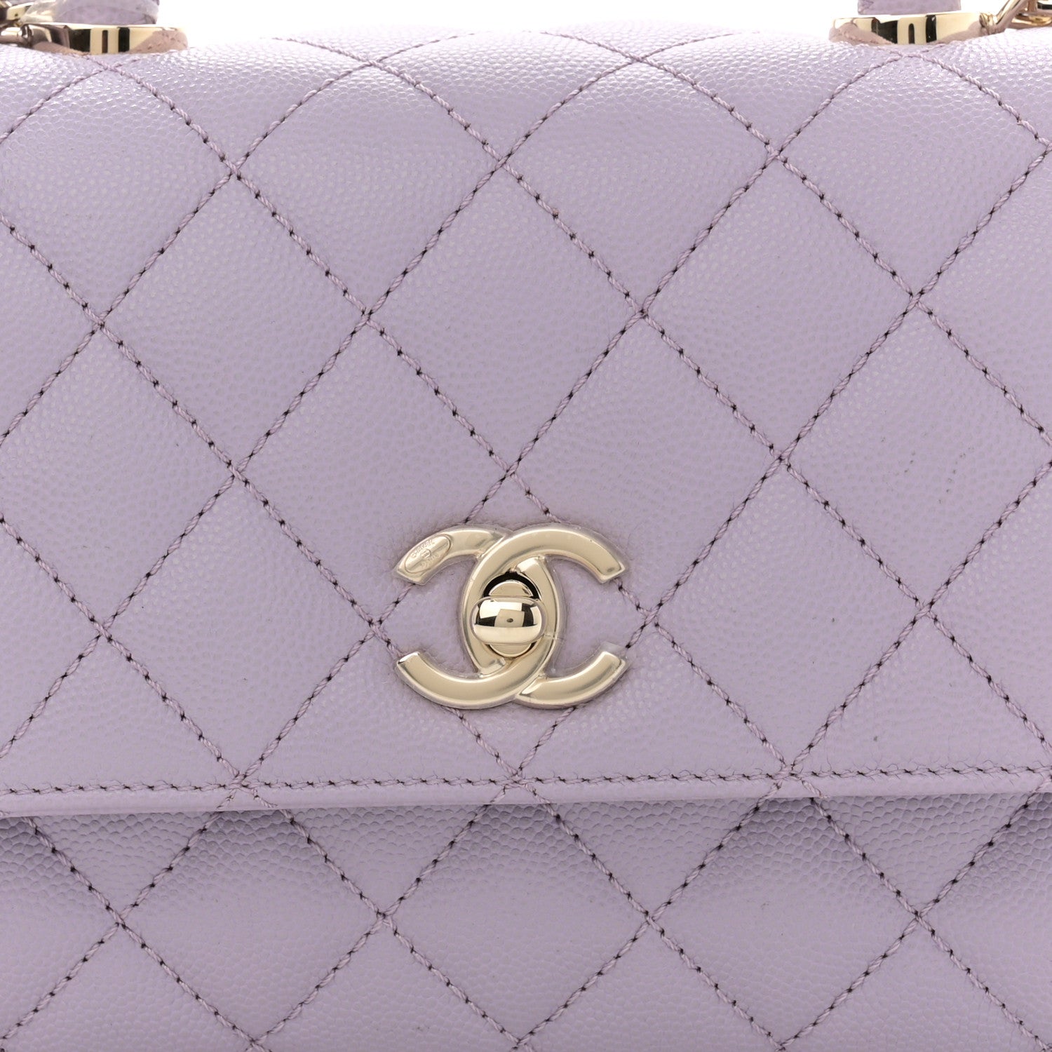 Chanel Caviar Quilted Mini Coco Handle Flap Light Purple 8 of 12