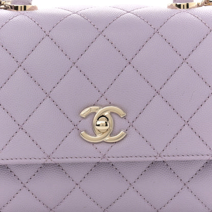 Chanel Caviar Quilted Mini Coco Handle Flap Light Purple 8 of 12