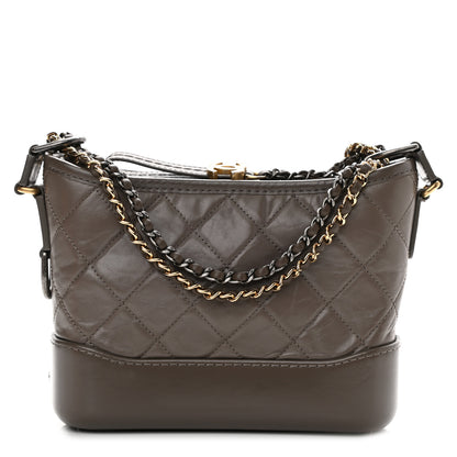 Chanel Aged Calfskin Quilted Small Gabrielle Hobo Grey 1 of 10