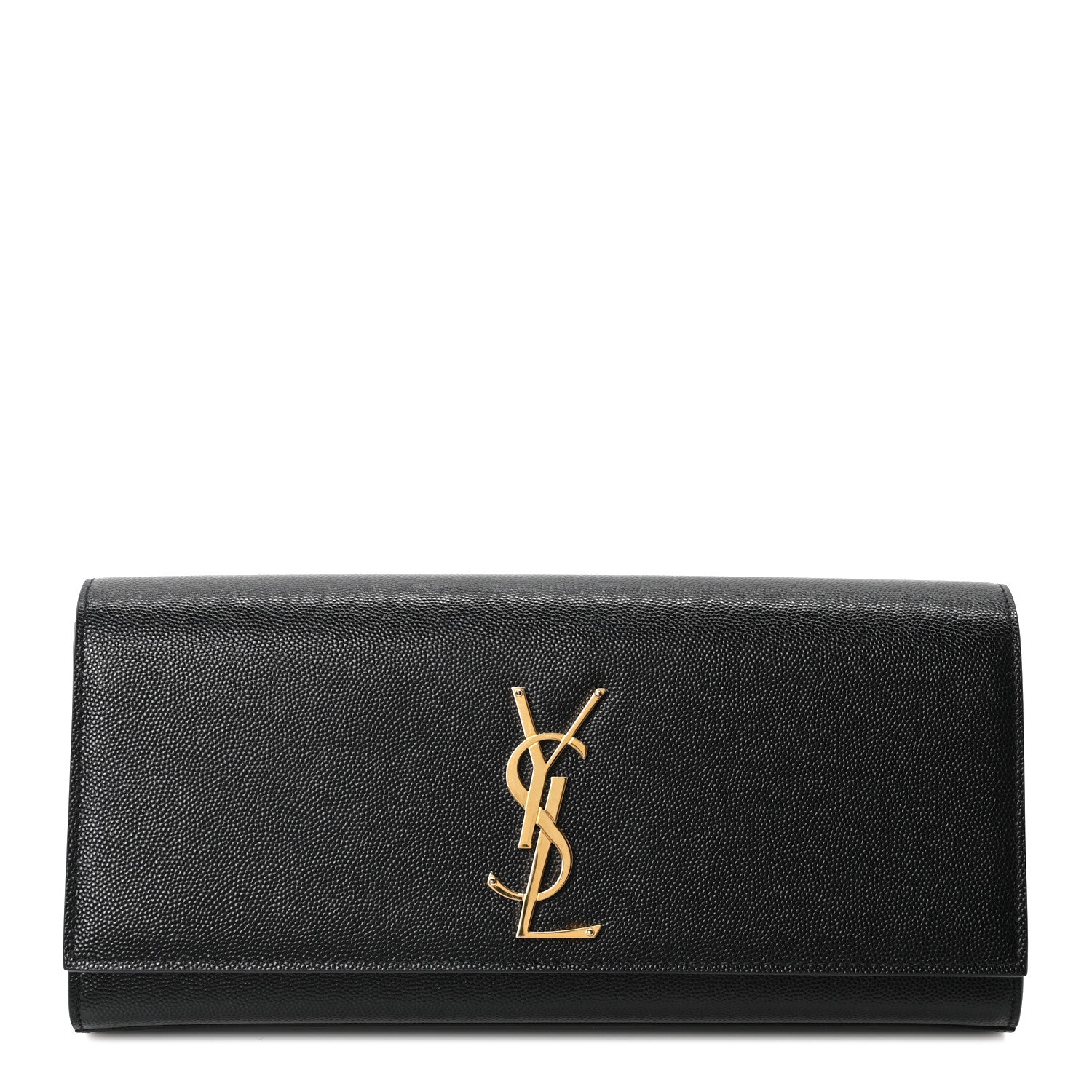 Saint Laurent Grain De Poudre Monogram Cassandre Clutch Black 1 of 9