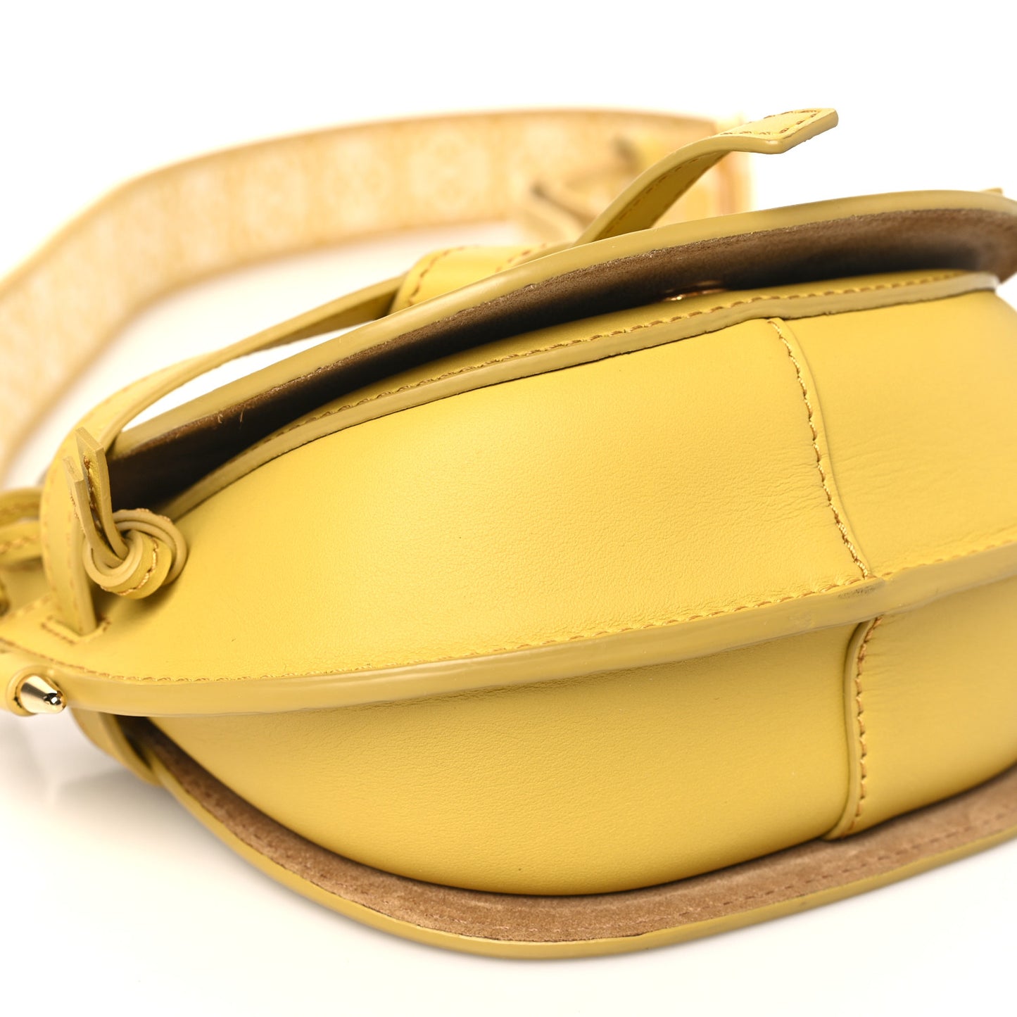 Calfskin Jacquard Mini Gate Dual Bag Dark Yellow