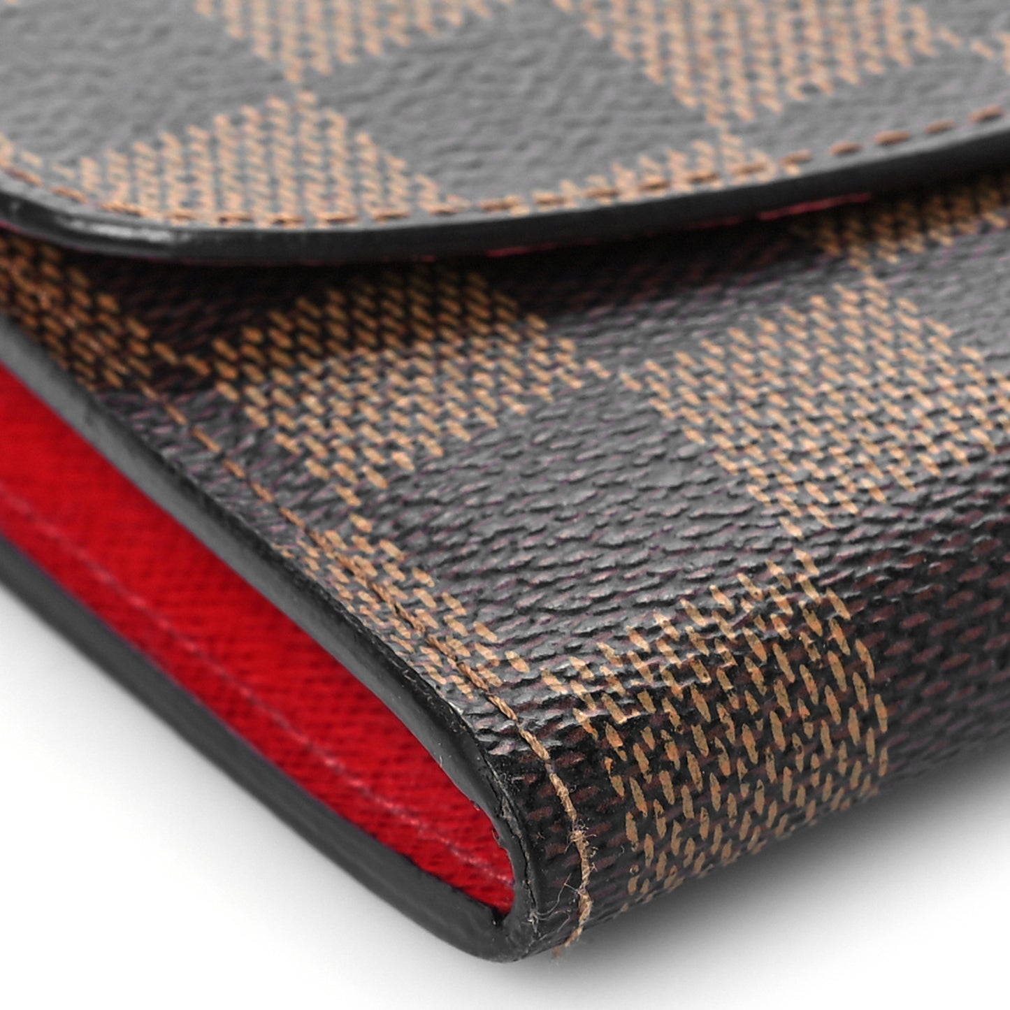 Damier Ebene Emilie Wallet Red