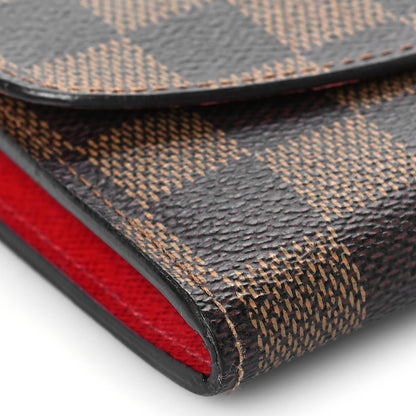 Louis Vuitton Damier Ebene Emilie Wallet Red 7 of 8