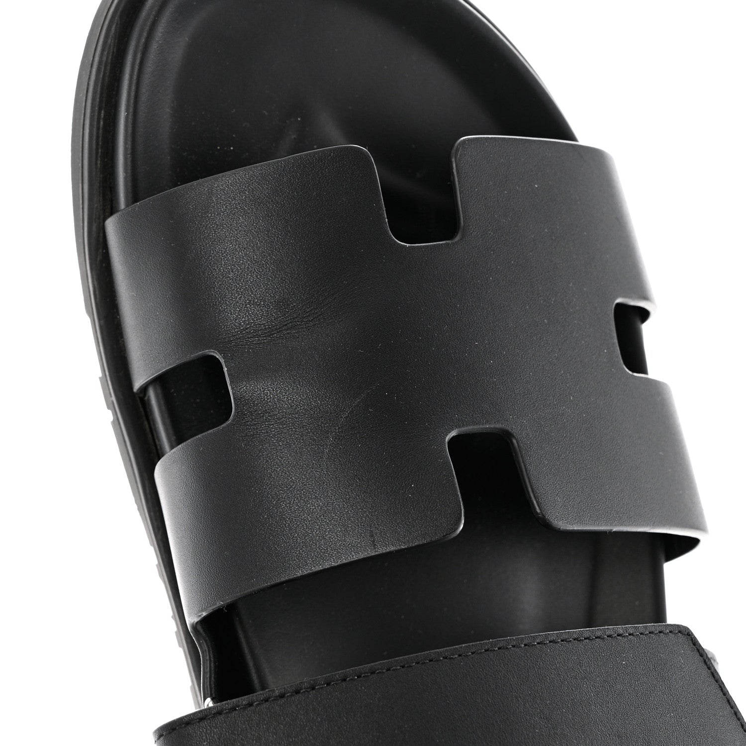 Hermes Calfskin Mens Chypre Sandals 44 Black 10 of 11