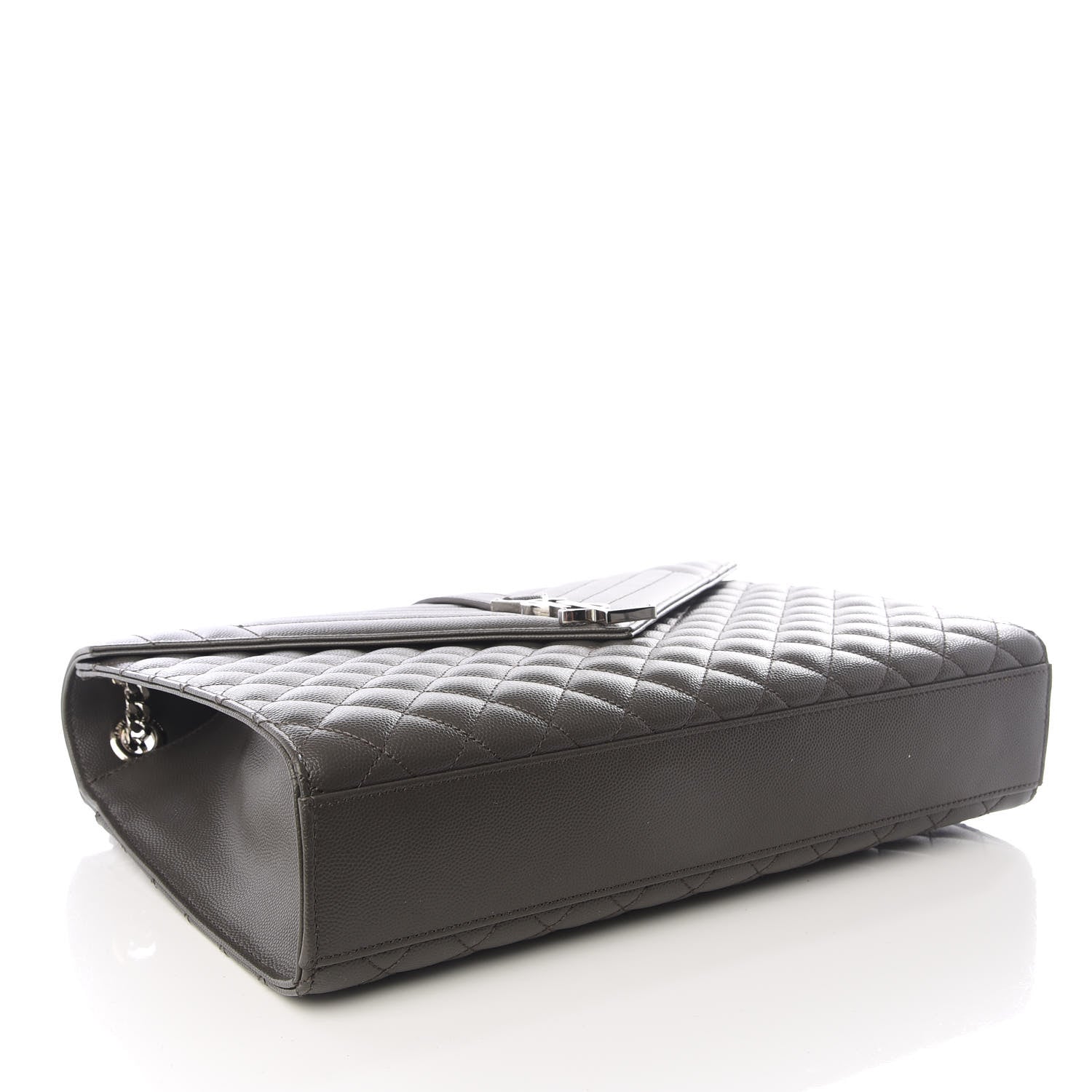 Saint Laurent Grain De Poudre Textured Mixed Matelasse Large Triquilt Monogram Satchel Earth 3 of 8
