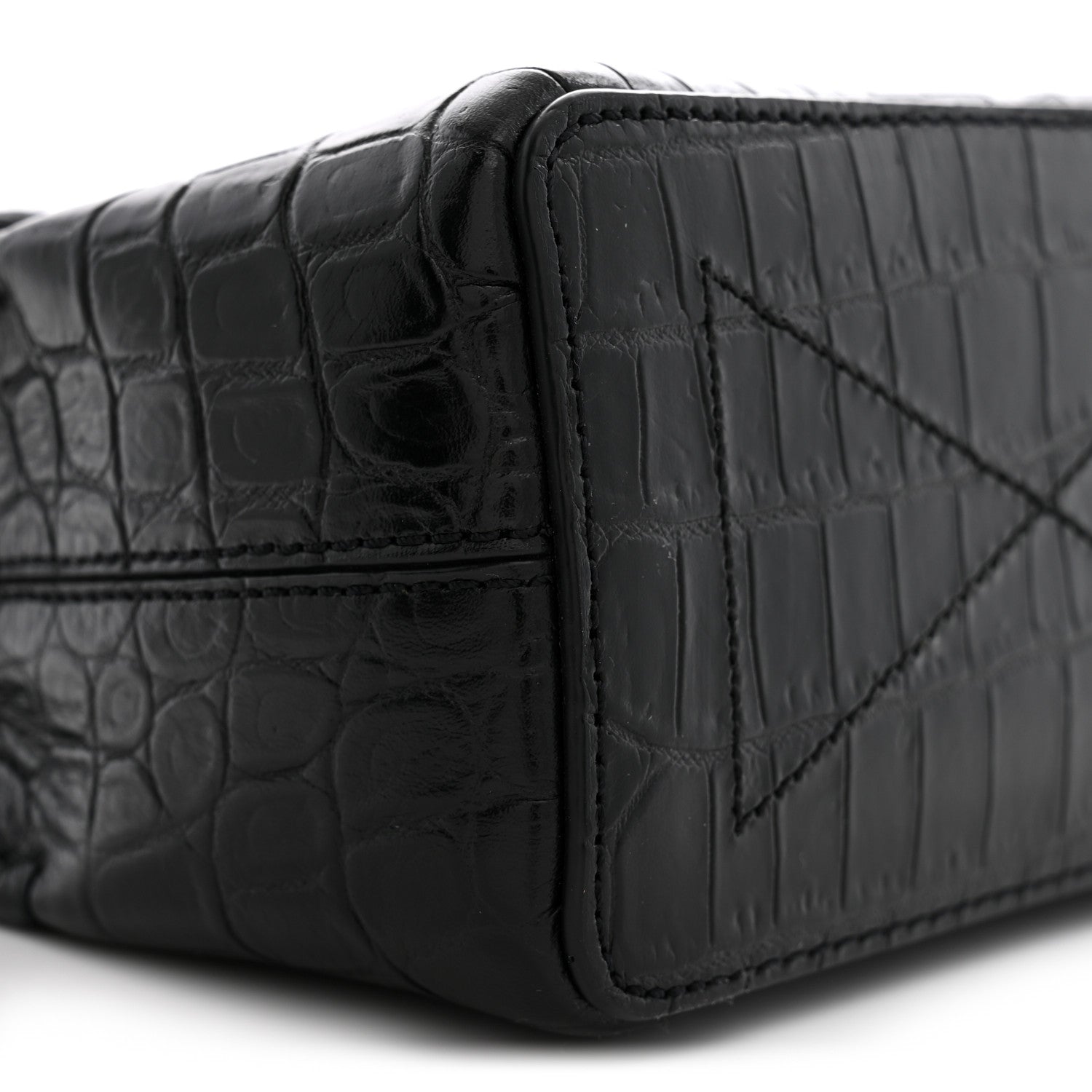 Mulberry Calfskin Crocodile Embossed Micro Seaton Black 8 of 9