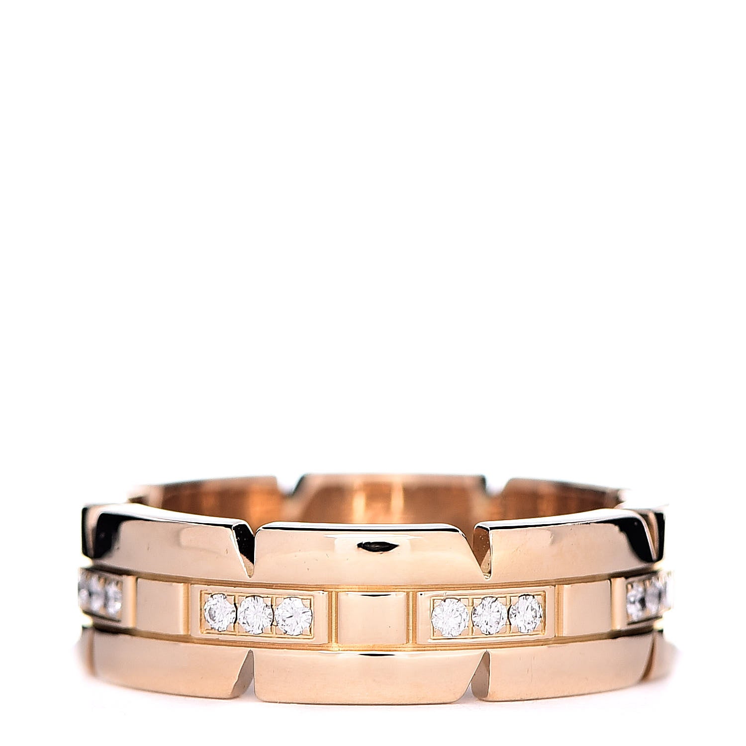 Cartier 18K Yellow Gold Diamond Tank Francaise Band Ring 54 6.75 3 of 6