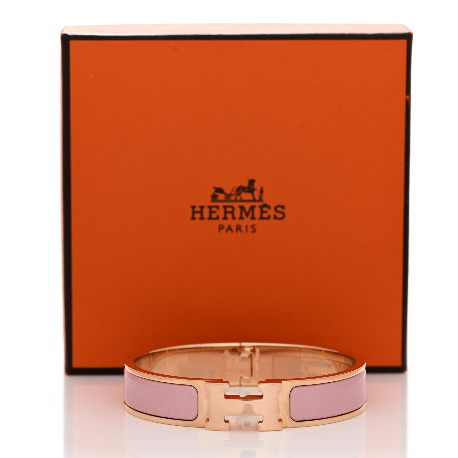 Hermes Enamel Narrow Clic Clac H Bracelet PM Rose Nacarat 4 of 4