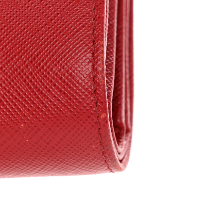 Prada Saffiano Metal Medium Wallet Rosso 11 of 13
