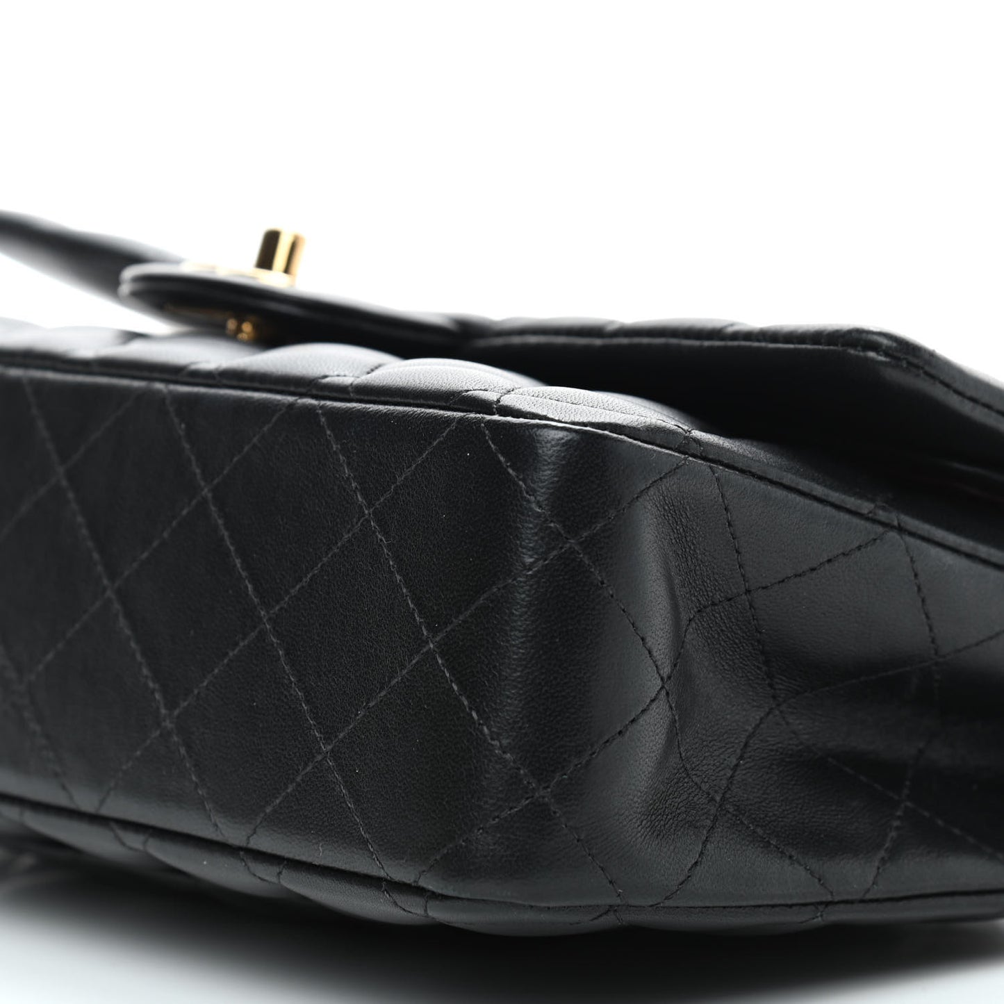 Lambskin Quilted Medium Double Flap Black