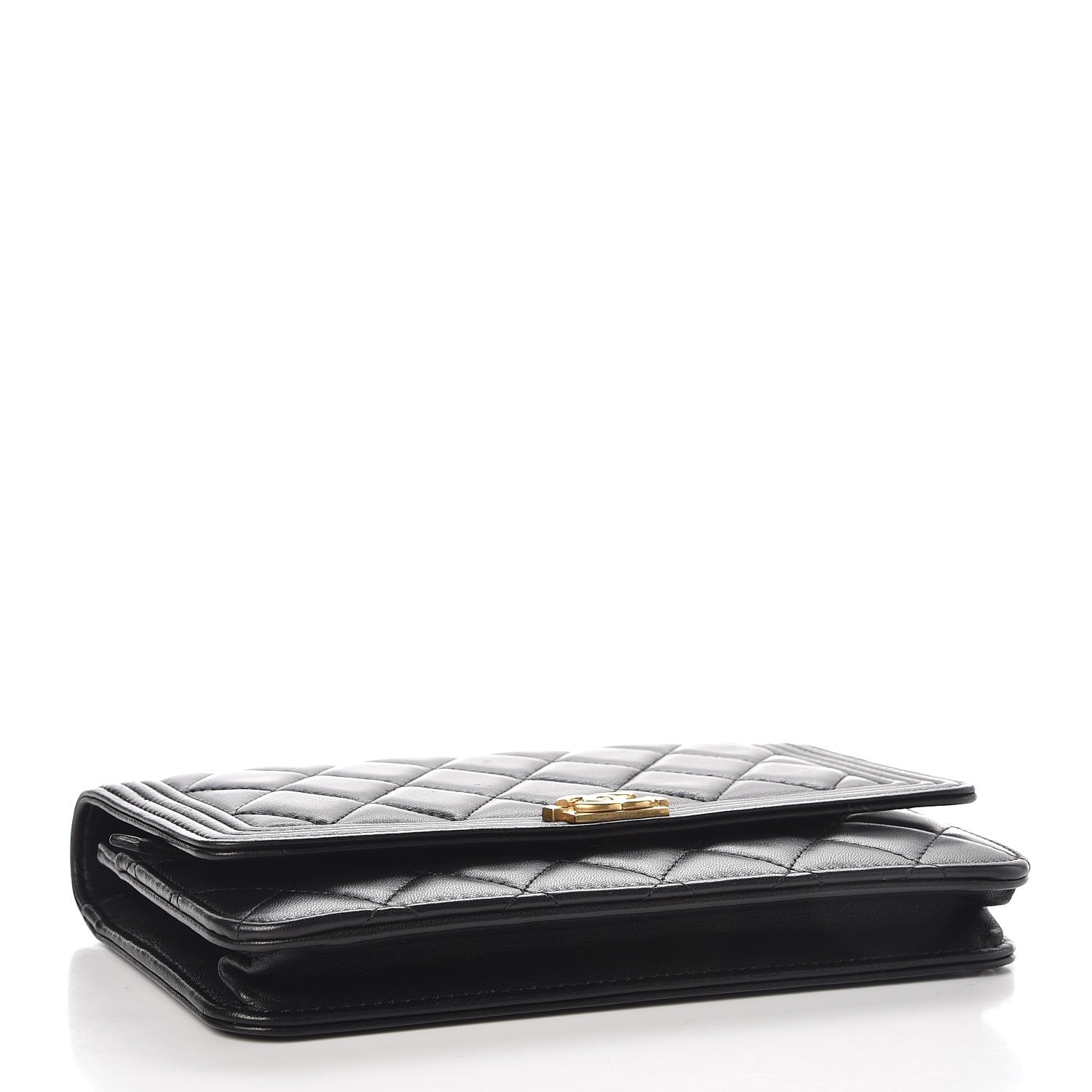 Chanel Lambskin Quilted Boy Wallet On Chain WOC Black 4 of 11
