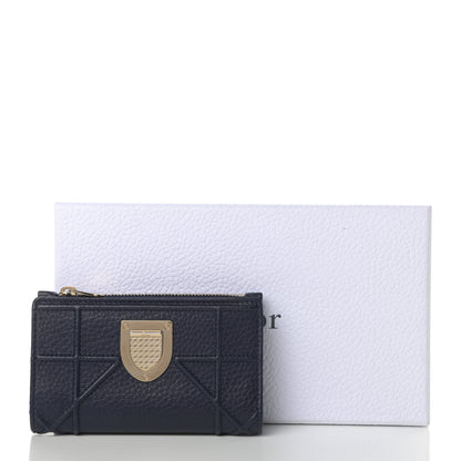 Christian Dior Grained Calfskin Cannage Diorama Wallet Blue 9 of 9