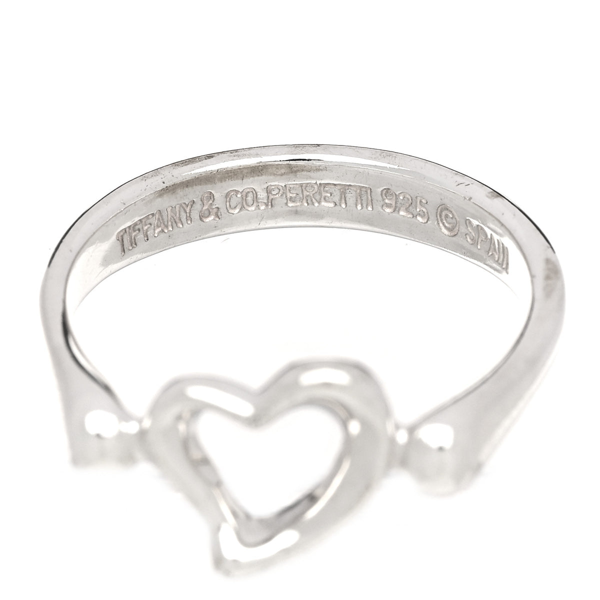 Tiffany Sterling Silver Elsa Peretti Open Heart Ring 52 6 4 of 4