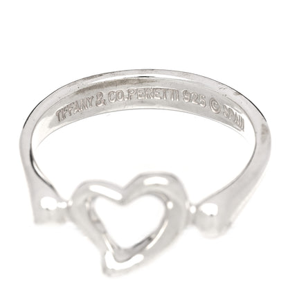 Tiffany Sterling Silver Elsa Peretti Open Heart Ring 52 6 4 of 4