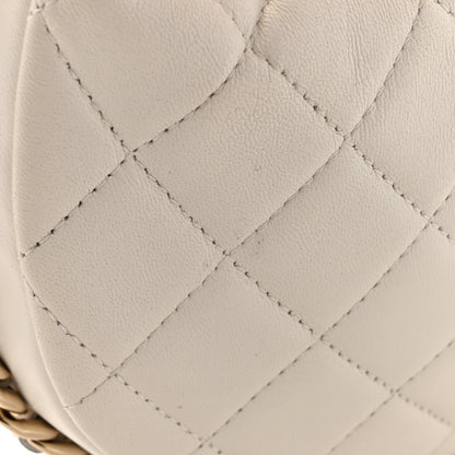 Chanel Lambskin Quilted Chain Around Pouch Hobo White 11 of 12