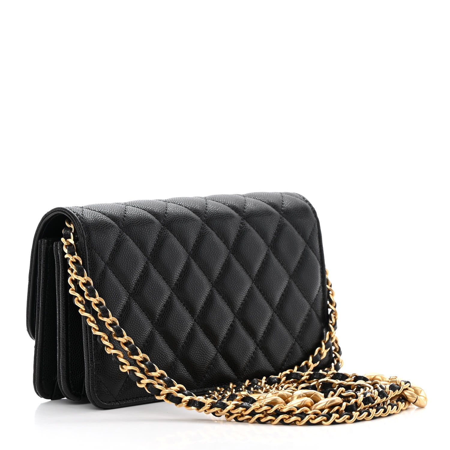 Chanel Caviar Quilted Chain Link Clutch With Chain Black 3 of 12