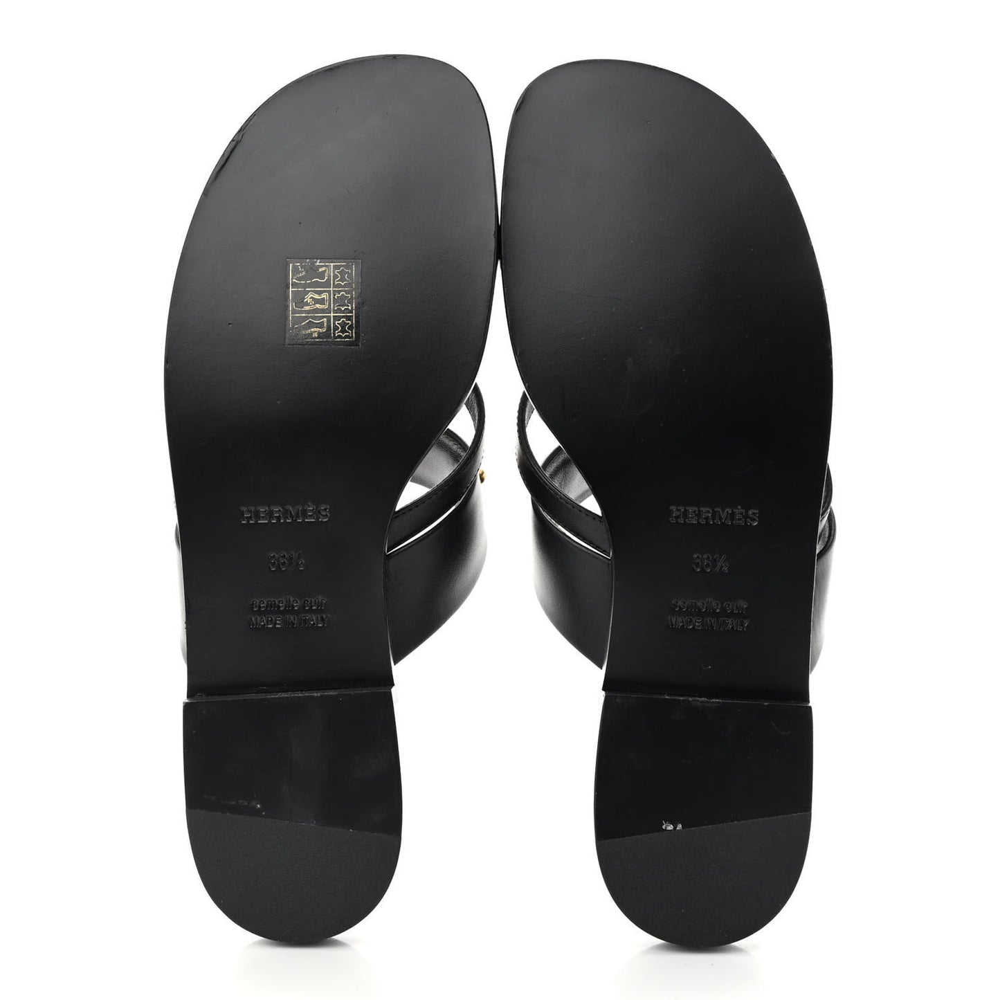 Calfskin Claire Sandals 36.5 Black